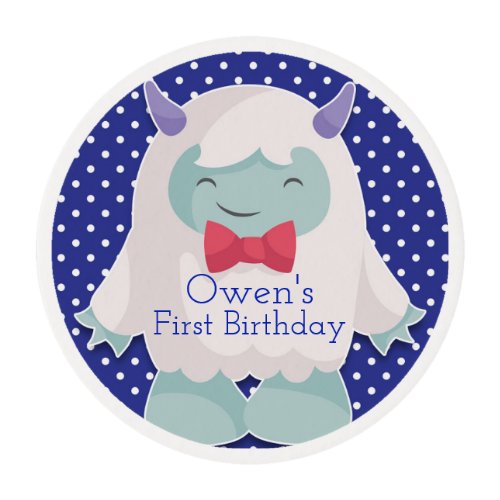 Yeti to Celebrate Boys Abominable Snowman Birthday Edible Frosting Rounds