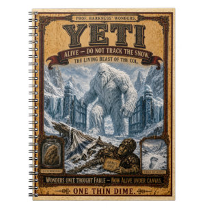 Yeti, Vintage Circus Monster Notebook