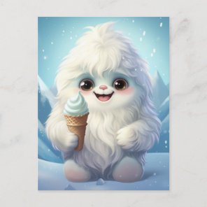 Yeti With an Ice Cream Cone Postcard