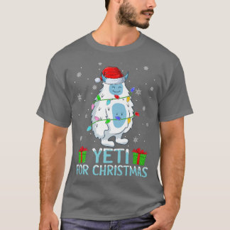 Yeti Xmas Lights Santa Hat Yeti For Christmas  T-Shirt