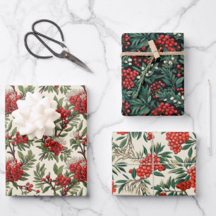 Yew Berry Wrapping Paper Sheets