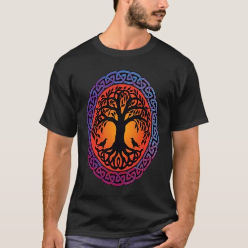 Yggdrasil and Creatures Norse Mythology Knotwork