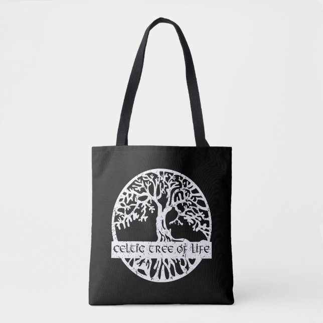 Yggdrasil Celtic Tree Of Life Illustration Tote Bag (Front)