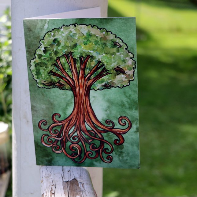 Yggdrasil Tree Norse Mythology Watercolor Card (Creator Uploaded)