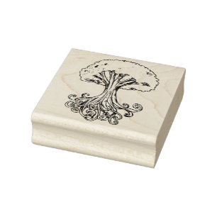 Yggdrasil Tree Norse Mythology Watercolor Rubber Stamp