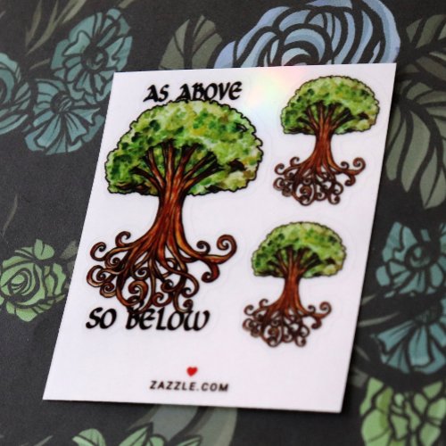 Yggdrasil Tree Norse Mythology Watercolor Sticker