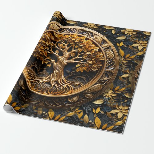 Yggdrasil Tree of Life and Sacred Knowledge Viking Wrapping Paper