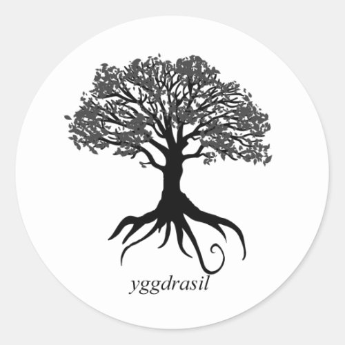 Yggdrasil Tree of Life Classic Round Sticker