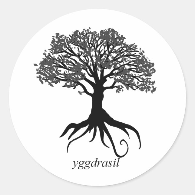 Yggdrasil Tree of Life Classic Round Sticker (Front)