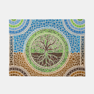 Aboriginal Art Inspired Tree of Life a digital dot art painting