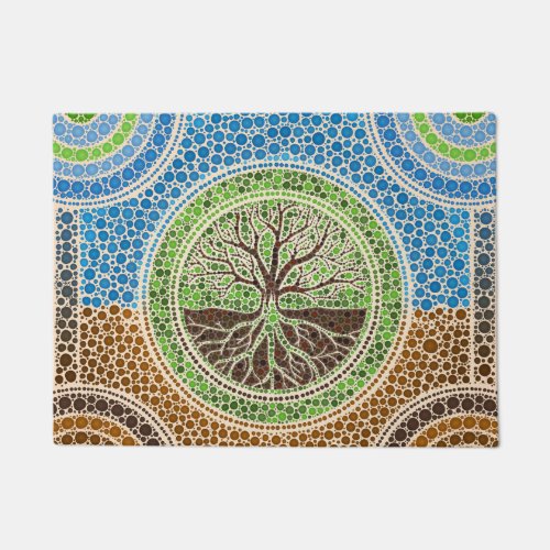 Yggdrasil_ Tree of life Dot Art 1 Doormat