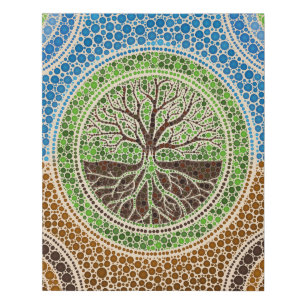 Yggdrasil- Tree of life Dot Art #1 Faux Canvas Print