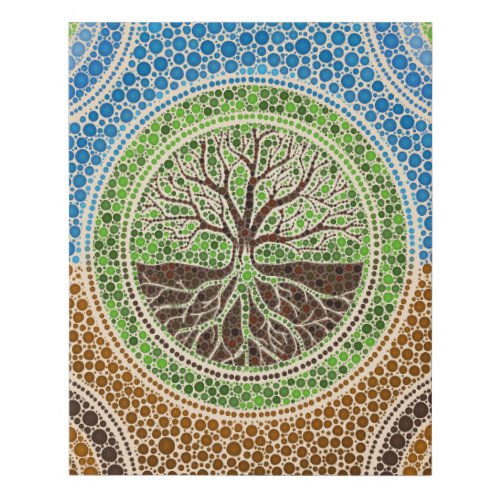 Yggdrasil_ Tree of life Dot Art 1 Faux Canvas Print