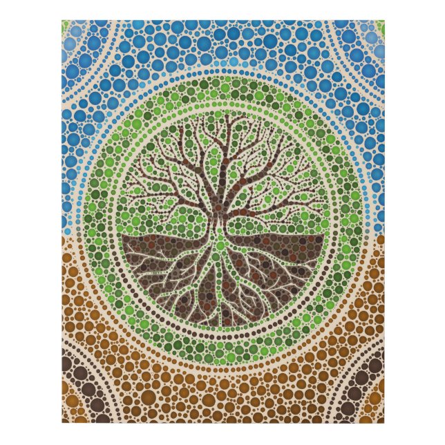 Yggdrasil- Tree of life Dot Art #1 Faux Canvas Print (Front)