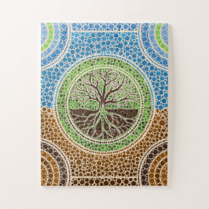 Yggdrasil- Tree of life Dot Art #1 Jigsaw Puzzle