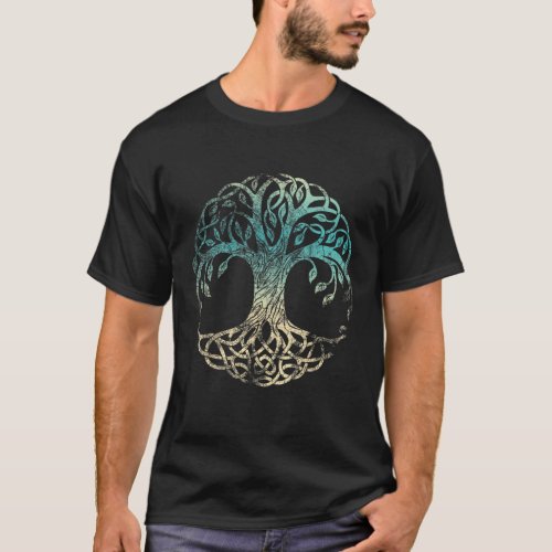 Yggdrasil Tree Of Life Norse Viking Symbol Worn Co T_Shirt