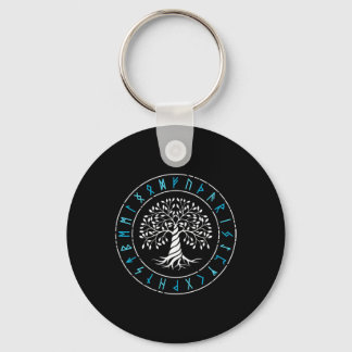 Yggdrasil Tree Of Life Viking Runes Norse Mytholog Keychain