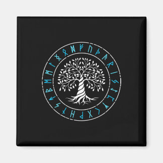 Yggdrasil Tree Of Life Viking Runes Norse Mytholog Magnet