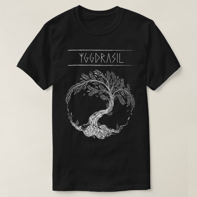 Yggdrasil Tree Of Life Viking Valhalla Odin Design T-Shirt (Design Front)