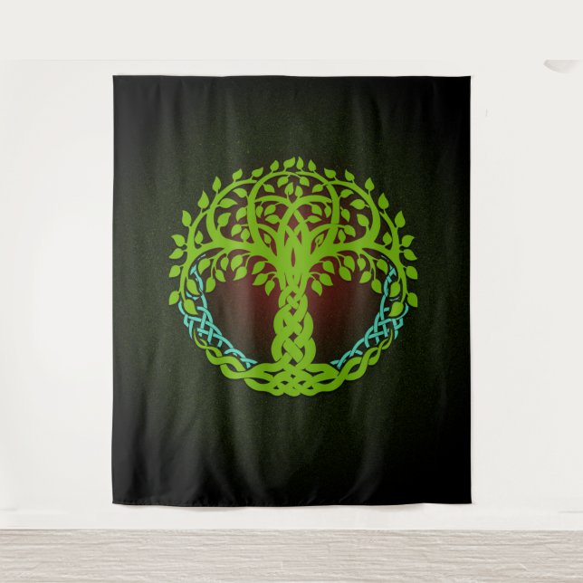 Yggdrasil Viking tree of life Edda Nordic Design Tapestry (Front)