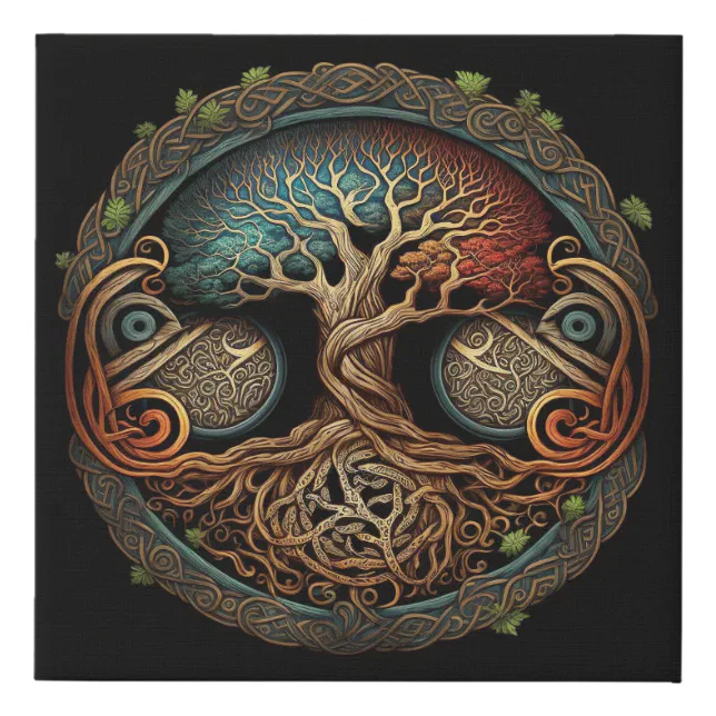 Yggdrasil Viking Tree Of Life Faux Canvas Print 