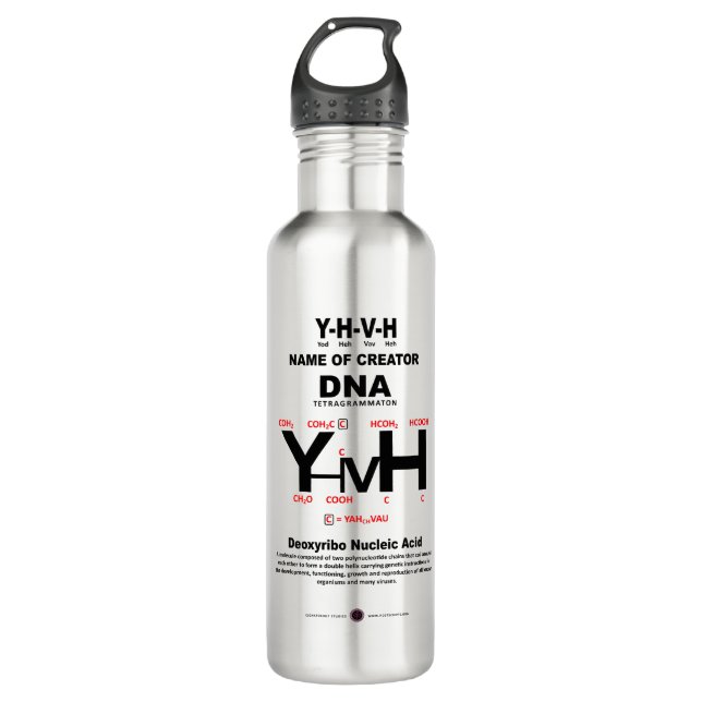 YHVH-DNA Chemical Bond Stainless Steel Water Bottle (Front)