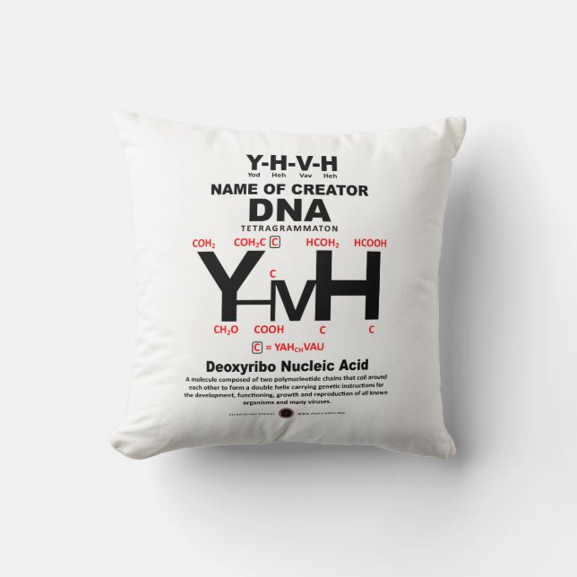 YHVH-DNA Chemical Bond Throw Pillow (Front)
