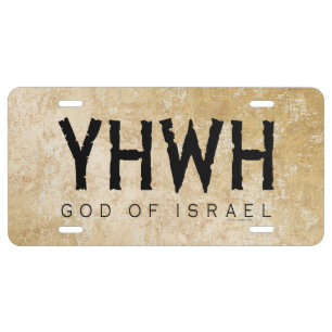 YHWH (Jehovah) License Plate