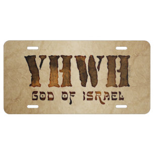YHWH Jehovah License Plate