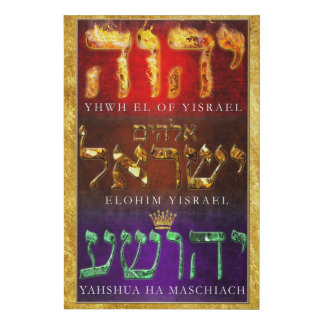 YHWH YISRAEL YAHSHUA Faux Wrapped Canvas Print