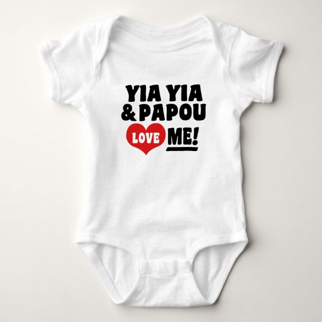 Yia Yia and Papou Love Me Baby Bodysuit (Front)