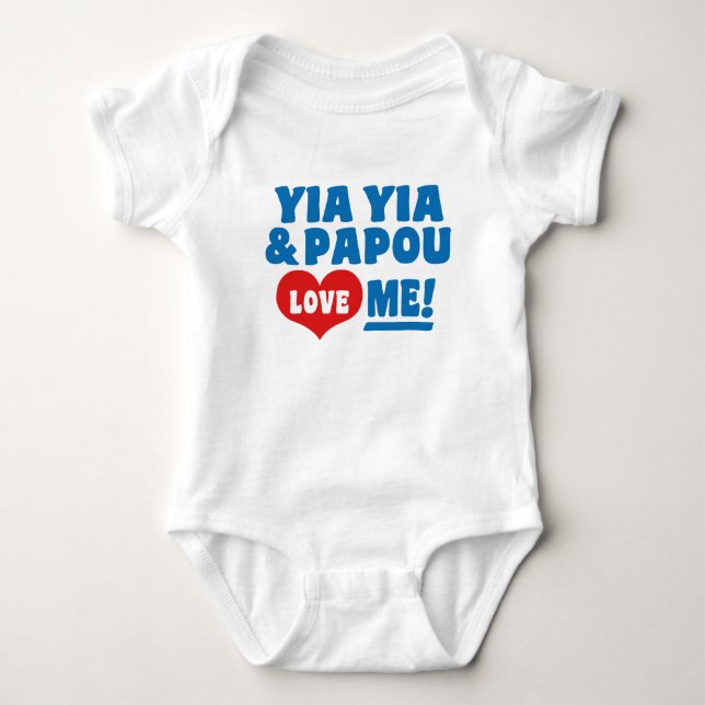 Yia Yia and Papou Love Me Baby Bodysuit (Front)