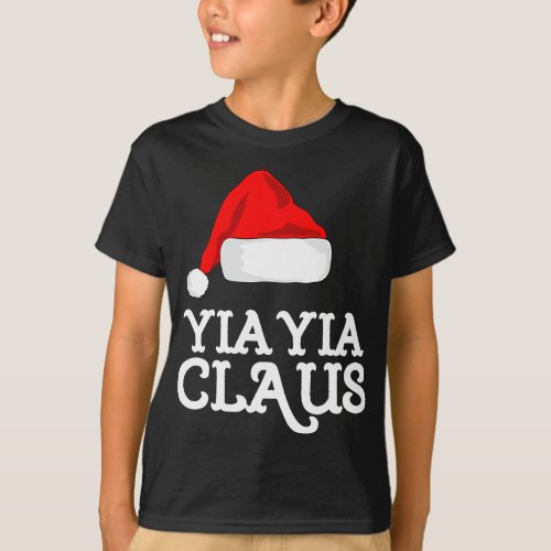 Yia_Yia Claus Christmas Hat Pj Group Matching Paja T_Shirt