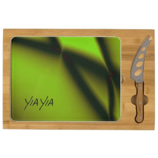 Yia Yia Design Green Rectangular Cheese Board