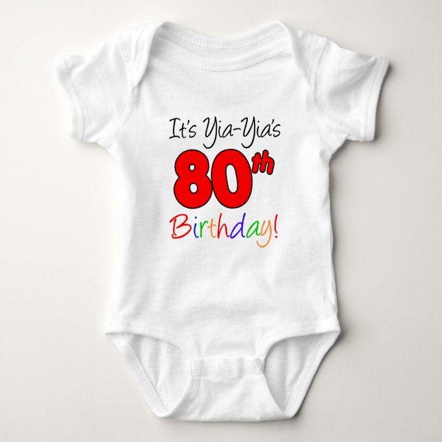 Yia-Yia's 80th Birthday Baby Bodysuit (Front)