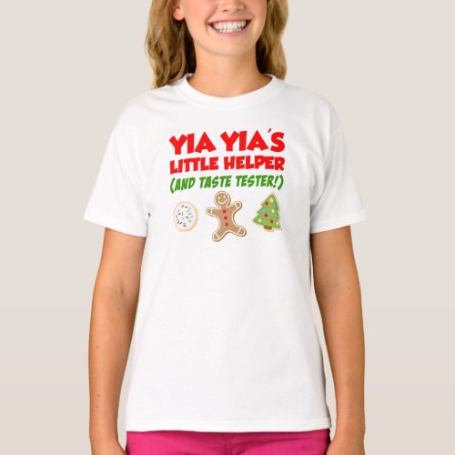 Yia Yias Little Helper Christmas Cookies T_Shirt
