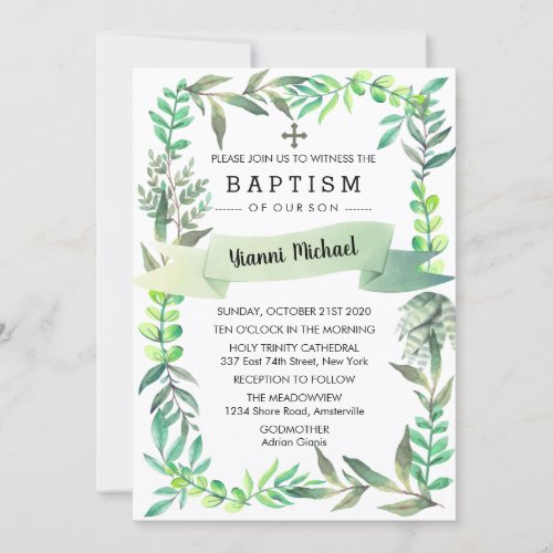 Yianni Baptism Invitation Invitation