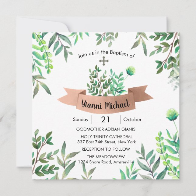 Yianni Square Baptism Invitation (Front)