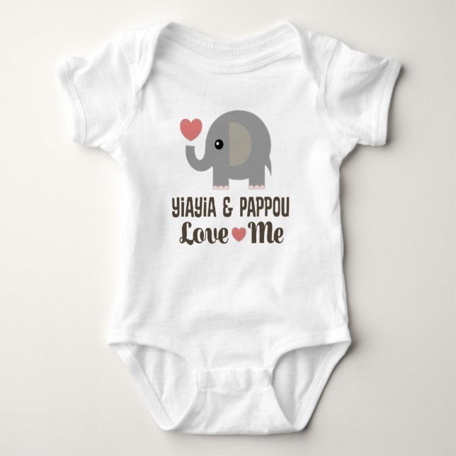 Yiayia and Pappou Love Me grandchild Baby Bodysuit (Front)