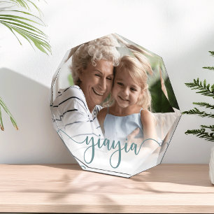 Yiayia Grandma Script Overlay Photo Block