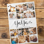 Yiayia We Love you Hearts Modern Photo Collage Kitchen Towel<br><div class="desc">We love you Yiayia! Cute, modern custom family photo collage kitchen towel to show grandma how much she's loved. We love this hand lettered script design with heart flourishes, making this a heartfelt keepsake gift for a beloved grandparent. Personalize with 12 favorite pictures and your personal message and names. Available...</div>