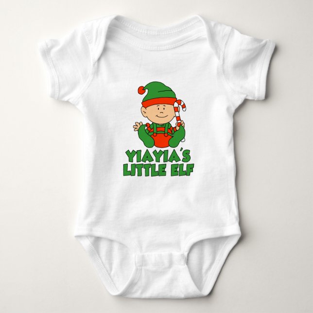 YiaYia's Little Elf Baby Bodysuit (Front)