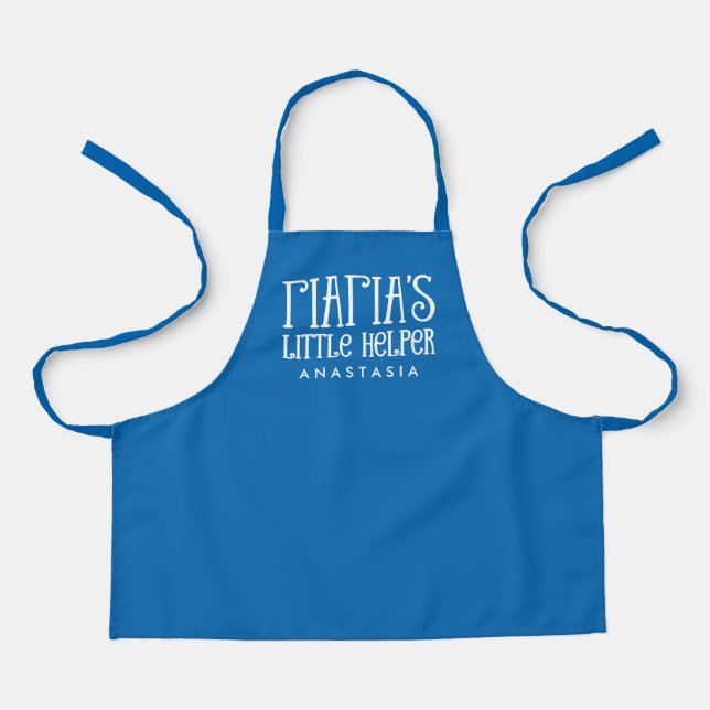 Yiayia's little helper Greek personalized blue Apron (Front)
