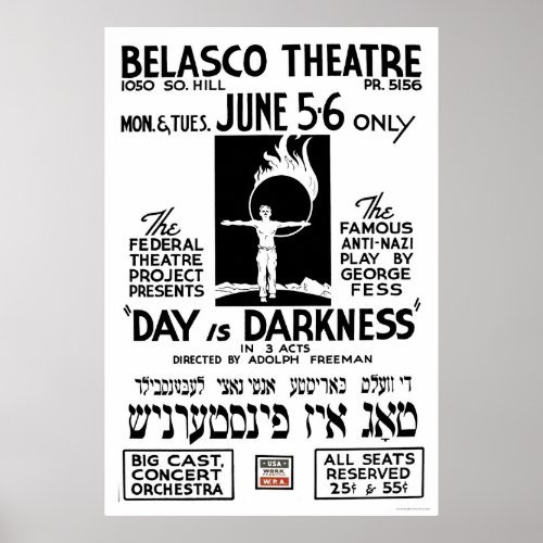 Yiddish Anti_  Play 1939 WPA Poster