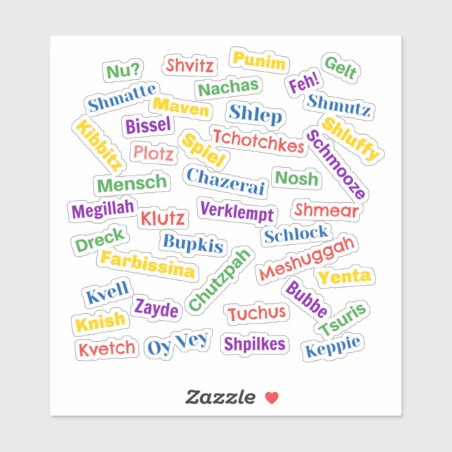 Yiddish Hall of Fame Sticker (Sheet)