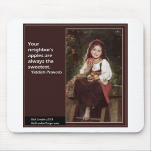 Yiddish Saying Regarding Apples & Graphic Mouse Pad