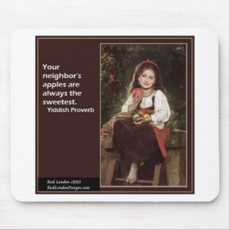 Yiddish Saying Regarding Apples & Graphic Mouse Pad