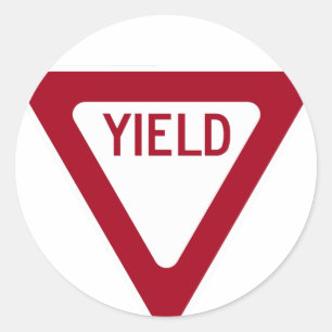 Yield Sign Classic Round Sticker