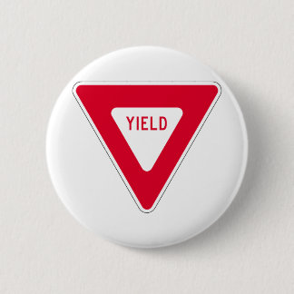 yield sign pinback button