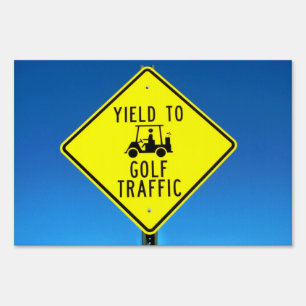 Yield To Golf Traffic Sign